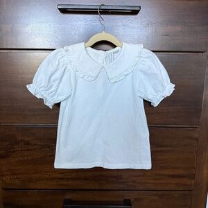 Janie and Jack Puff Sleeve Collared Jersey Top Size 5